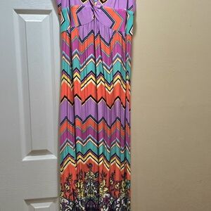 Colorful Chevron Maxi Dress